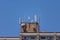 Communications Equipment On Roof Of Tall Condo Tower With Copy Space