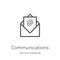 communications icon vector from seo and marketing collection. Thin line communications outline icon vector illustration. Outline,
