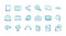 Communications talk information broadcast icons set gradient line