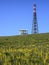 Communications tower under construction for radio, TV and mobile telephony