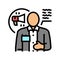 communicator scientist worker color icon vector illustration