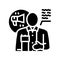 communicator scientist worker glyph icon vector illustration