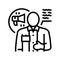 communicator scientist worker line icon vector illustration