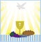 Communion Card template with dove,