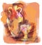 Communion Chalice and Wine Amphora Illustration