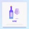 Communion, glass of wine with cross in gradient flat style. Religious ceremony. Modern vector illustration