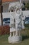 Communist era sculpture of three women picking oranges in Saranda, Albania