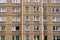 Communist socialist architecture. Architectural detail and pattern of social residential of apartments in Jablonec, Czech Republic