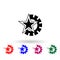 Communist star and mechanism multi color icon. Simple glyph, flat vector of communism capitalism icons for ui and ux, website or