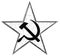 Communist Star Symbol with Hammer and Sickle Vector Drawing