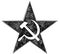 Communist Star Symbol with Hammer and Sickle Vector Drawing