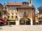 Community building -Palazzo della Comunitta- in Motta square -Piazza Motta-in the village of Orta San Giulio in Lake Orta Italy