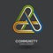 Community care logo. Connecting people logo design. Human and corporate friendship background. Business networking