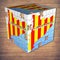Community of Catalonia represented in cubic form.