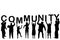 Community concept with people silhouettes