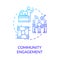 Community engagement blue gradient concept icon