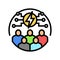 community engagement energy policy color icon vector illustration