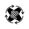 Community involvement black glyph icon