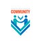 Community partnership - vector business logo template concept illustration. Businessman handshake creative sign in minimal design