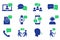 Community People Talk on Online Conference Collaboration Glyph Pictogram. Person Text Message in Chat, Interview Talk