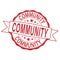 community round logo rubber stamp sign on white