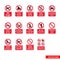 Community safety prohibitory signs icon set of color types. Isolated vector sign symbols. Icon pack