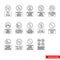 Community safety prohibitory signs icon set of outline types. Isolated vector sign symbols. Icon pack