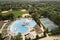 Community Swimming Pool and Park Aerial