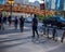 Commuter scene on Wacker Dr in downtown Chicago Loop