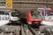 A commuter train waits at the Munich Main Railway Station (Munchen Hauptbahnhof)