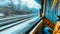 Commuter Using Smartphone on High-Speed Train. Generative ai