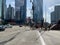Commuters rush home in Chicago Loop during rush hour in summer