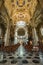 Como, ITALY - August 4, 2019: Local people and tourists in the Cathedral of the beautiful Italian Como city. Roman Catholic