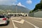 Como, Switzerland, 23.10.2021. Cars queuing at border crossing Como Chiasso on Swiss highway.