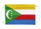 Comores flag on a medical mask. Isolated on a white background. for corona virus or covid-19, protective breathing masks for virus