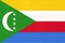 Comores island national fabric flag, textile background. Symbol of international world African country
