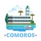 Comoros country design template Flat cartoon style