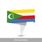 Comoros Country flag. Folded ribbon banner flag