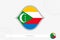 Comoros flag for basketball competition on gray basketball background