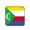 Comoros flag  button icon isolated on white background