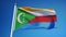 Comoros flag in slow motion seamlessly looped with alpha