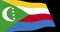 The Comoros flag slow waving in perspective, Animation 4K footage