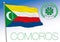 Comoros islands community official flag and coat of arms