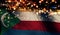 Comoros National Flag Light Night Bokeh Abstract Background