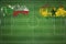 Comoros vs Ghana Soccer Match, national colors, national flags, soccer field, football game, Copy space