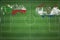 Comoros vs Paraguay Soccer Match, national colors, national flags, soccer field, football game, Copy space
