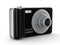 Compact digital camera on white. Isolated 3D