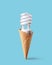 Compact fluorescent bulb in ice cream cone
