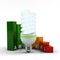 Compact fluorescent lamp, ecological metaphor. Energy performance scale. Energy saving solutions.