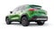 Compact green SUV with a hybrid engine and four-wheel drive for the city and suburban areas on a white isolated